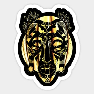 African Mask 1 - Gold Edition Sticker